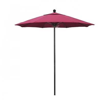 California Umbrella 7.5' Black Aluminum Market Patio Umbrella, Sunbrella Hot Pink 194061334508